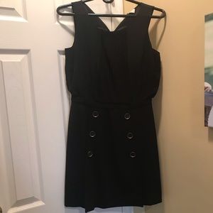 Loft- black mini dress with buttons